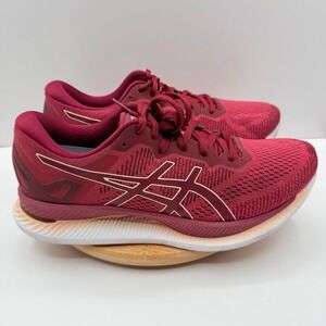 ASICS GlideRide Running Shoes Sneakers Burgundy White Women's Size 9.5